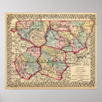 Póster Mapa de Winfield, Virginia Occidental