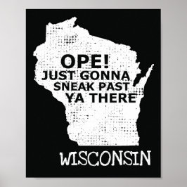 Póster Mapa de Wisconsin Abrir Sneak Pasado Ya Hay Jerga