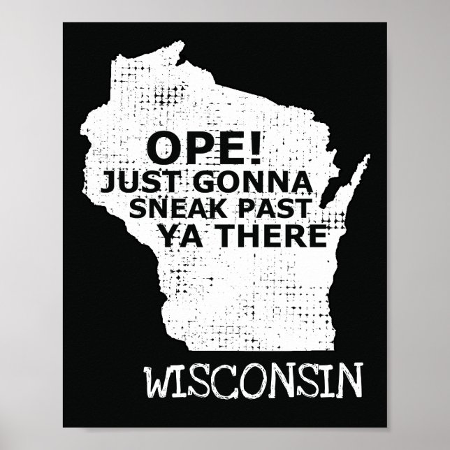 Póster Mapa de Wisconsin Abrir Sneak Pasado Ya Hay Jerga  (Frente)