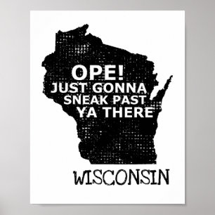Póster Mapa de Wisconsin Ope Sneak Antes De Que Haya Jerg