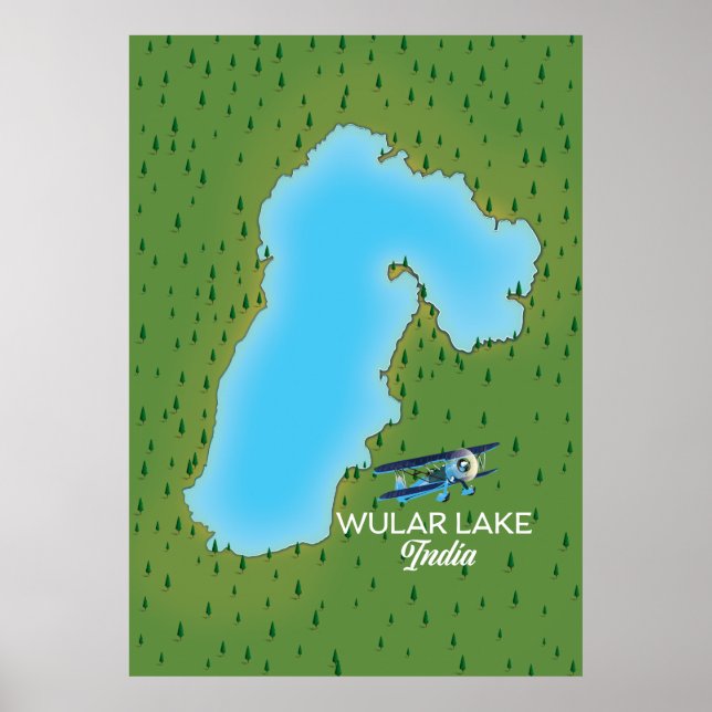 Póster Mapa de Wular Lake India (Frente)