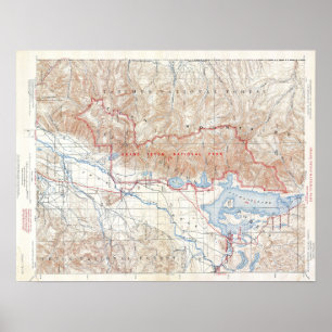 Póster Mapa de Wyoming del Parque Nacional del Gran Tetón