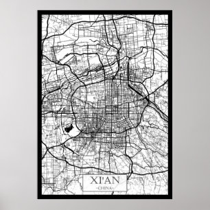 Póster Mapa de Xi'An China