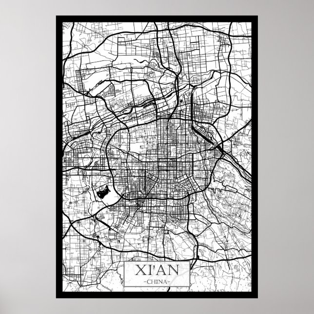 Póster Mapa de Xi'An China (Frente)