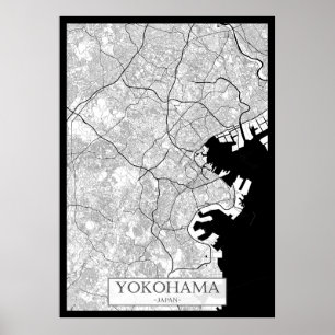 Póster Mapa de Yokohama Japón