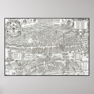 Póster MAPA de ZURICH c. 1576