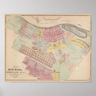 Póster Mapa del Ala Roja, condado de Goodhue, Minnesota