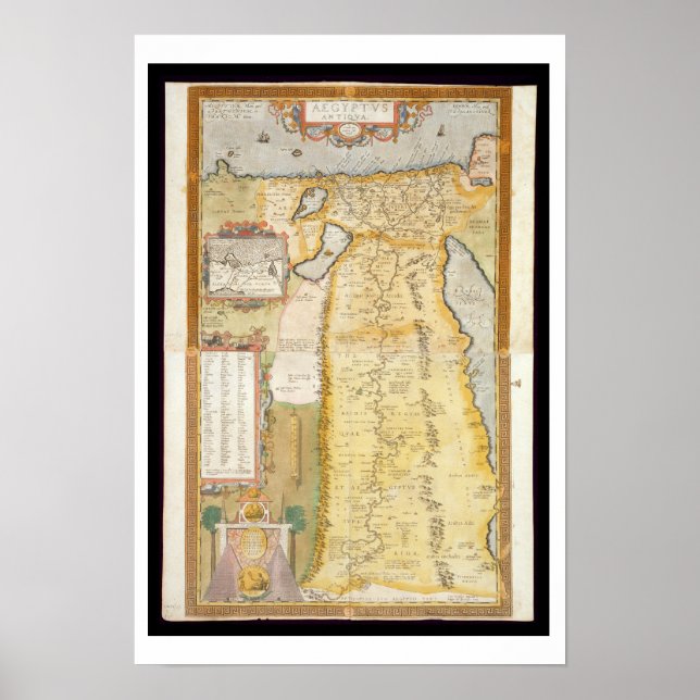 Póster Mapa del antiguo Egipto, 1584 (Frente)
