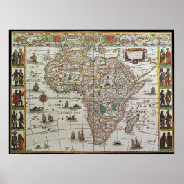 Póster Mapa del Antiguo Mundo de África, c. 1635