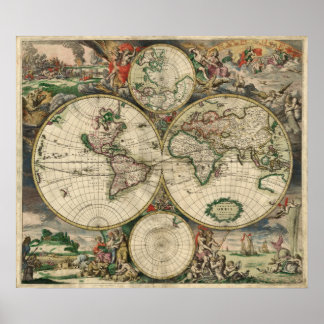 Póster Mapa del Antiguo Mundo del Poster Mundial