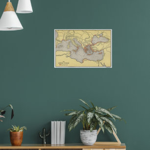 Póster Mapa del antiguo mundo griego (1899)
