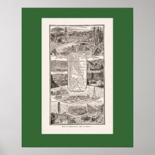Póster Mapa del área de la bahía de SF 1886