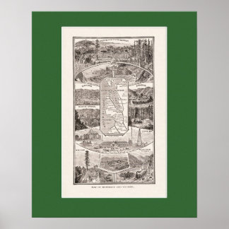 Póster Mapa del área de la bahía de SF 1886