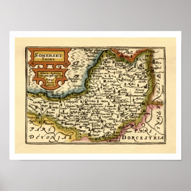 Póster Mapa del Atlas Anticuario del Condado de Somerset  (Frente)