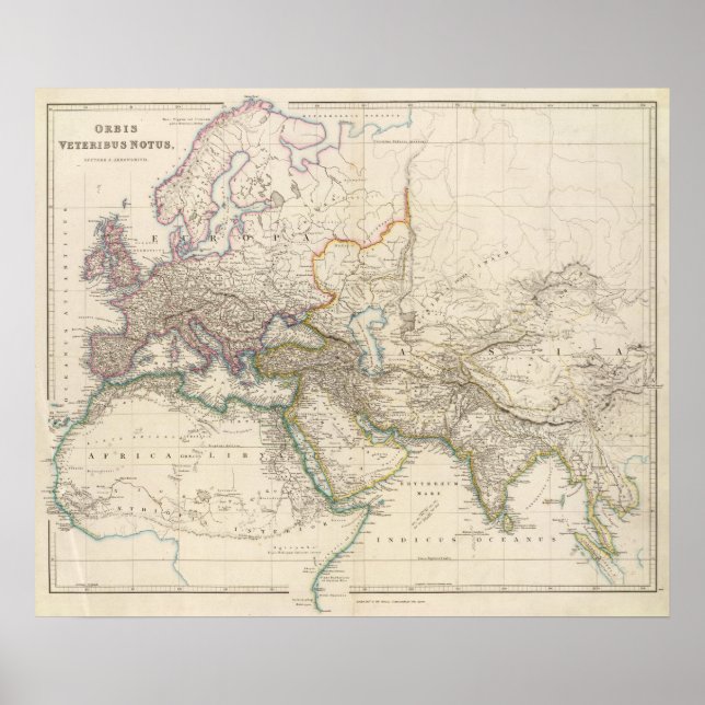 Póster Mapa del Atlas de África, Europa y Asia occidental (Frente)