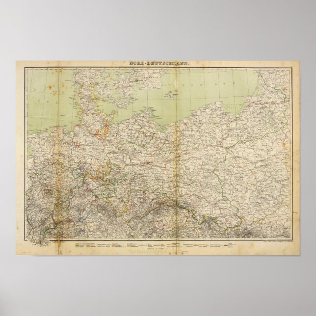 Póster Mapa del Atlas de Alemania del Norte (Frente)