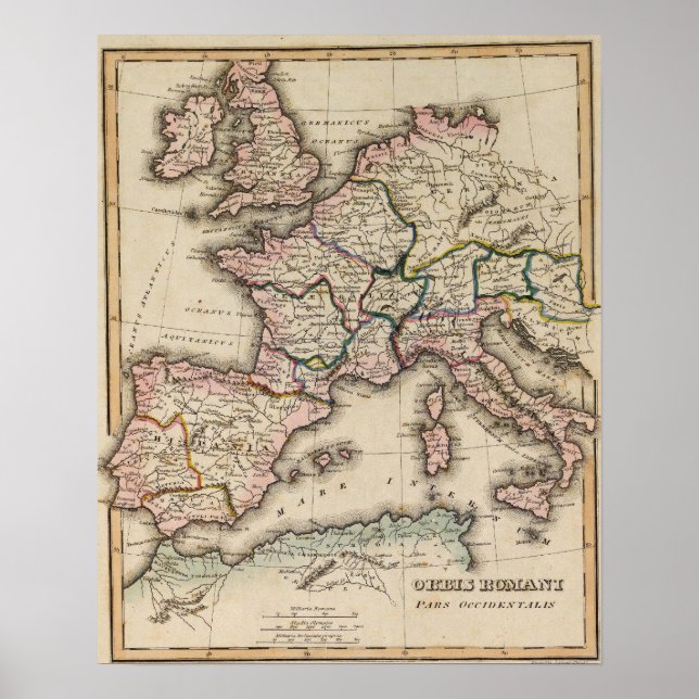 Póster Mapa del Atlas de Europa (Frente)