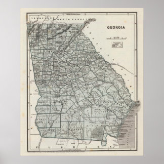 Póster Mapa del Atlas de Georgia