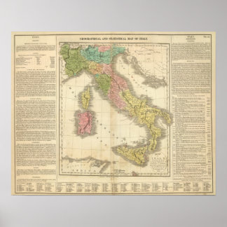 Póster Mapa del Atlas de la Chonología de Italia