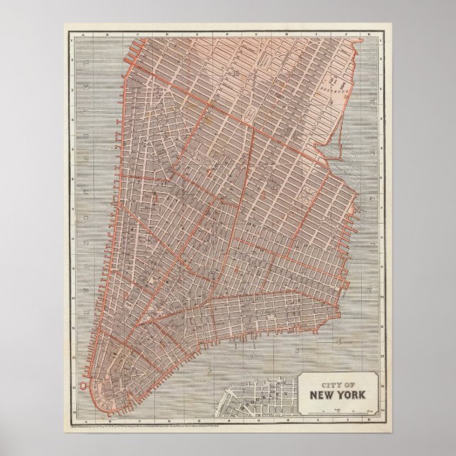 Póster Mapa del Atlas de la ciudad de NY (Frente)