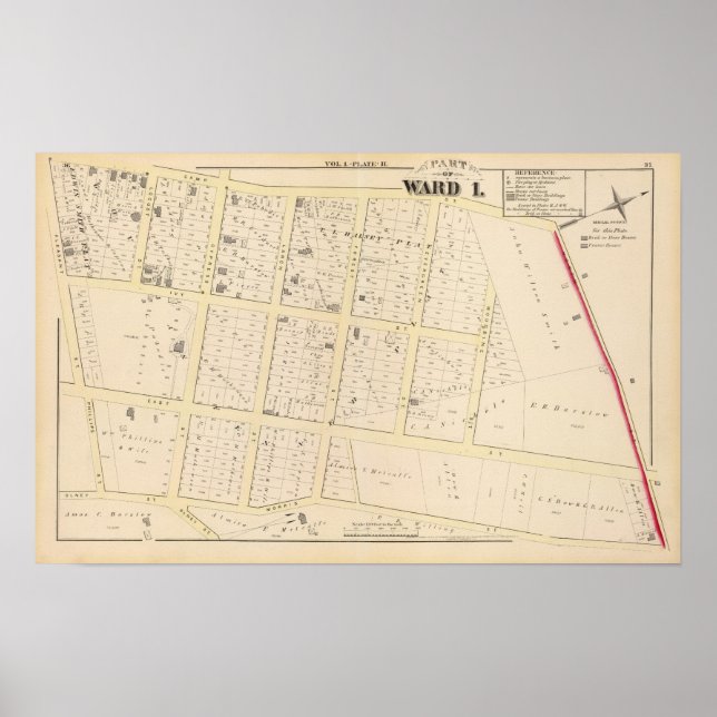Póster Mapa del Atlas de la Isla Rhode (Frente)