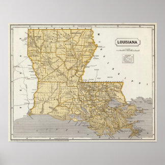 Póster Mapa del Atlas de Louisiana