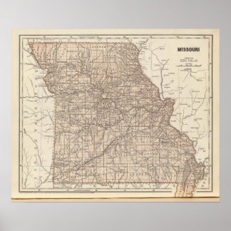Póster Mapa del Atlas de Misuri