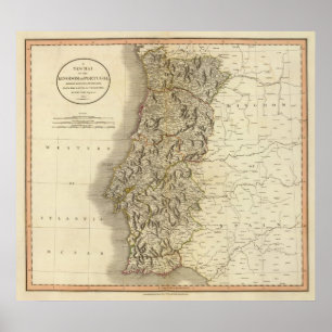 Póster Mapa del Atlas de Portugal