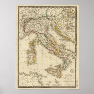Póster Mapa del atlas de Roma