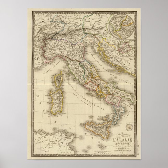 Póster Mapa del Atlas de Roma (Frente)