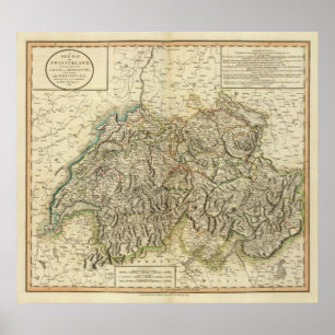Póster Mapa del Atlas de Suiza