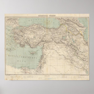 Póster Mapa del Atlas de Turquía