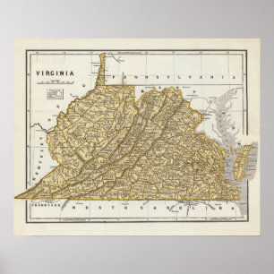 Póster Mapa del Atlas de Virginia