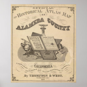 Póster Mapa del atlas del condado de Alameda