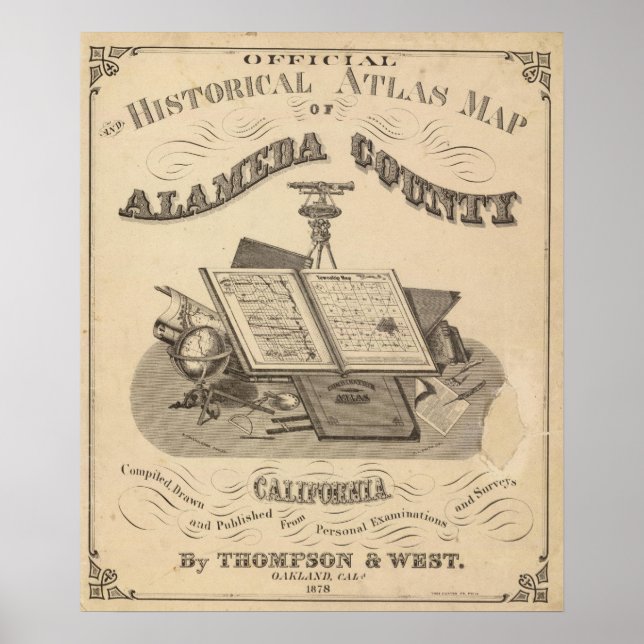 Póster Mapa del atlas del condado de Alameda (Frente)