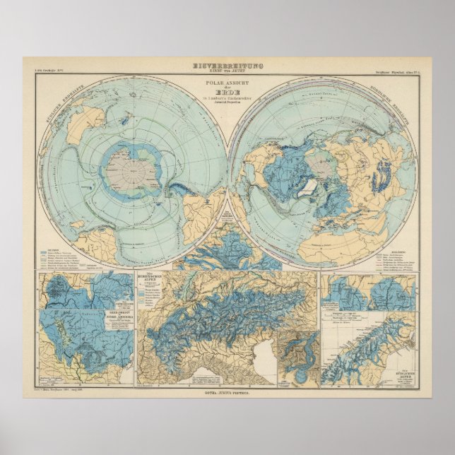 Póster Mapa del Atlas Eisverbreitung (Frente)