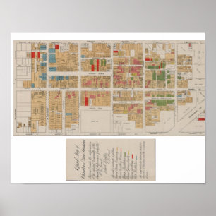 Póster Mapa del Barrio Chino Viejo San Francisco 1885