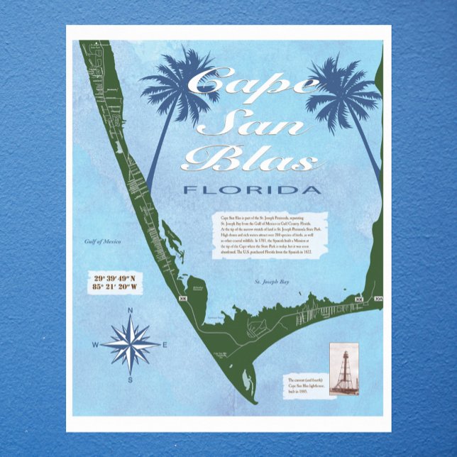 Póster Mapa del Cabo de San Blas Florida (Subido por el creador)