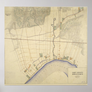 Póster Mapa del campamento Parapet Louisiana 1863-64