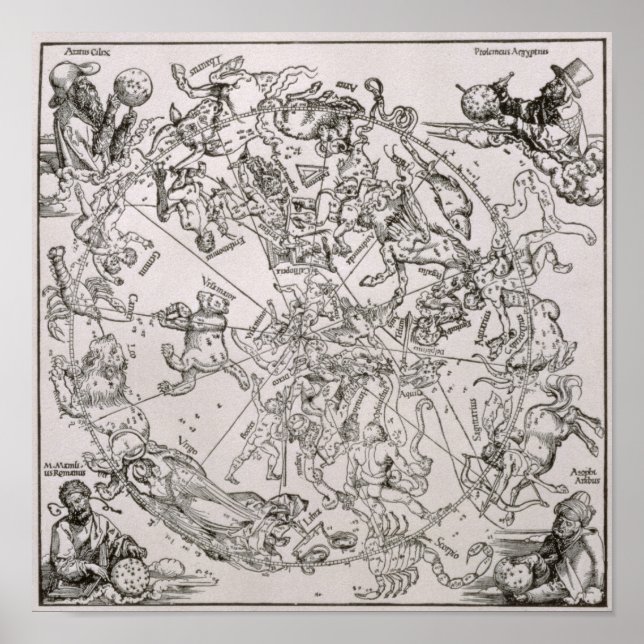 Póster Mapa del cielo septentrional