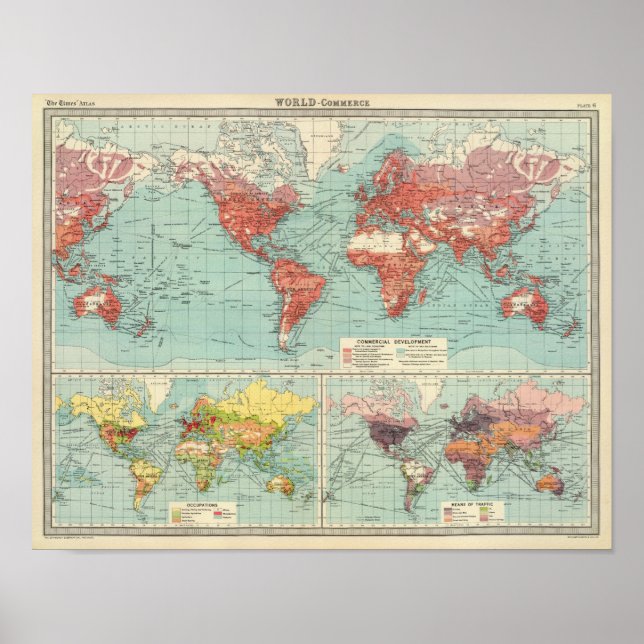 Póster Mapa del comercio mundial (Frente)