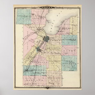 Póster Mapa del condado de Brown, estado de Wisconsin