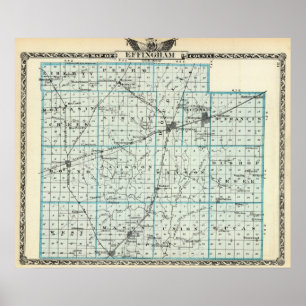 Póster Mapa del condado de Effingham