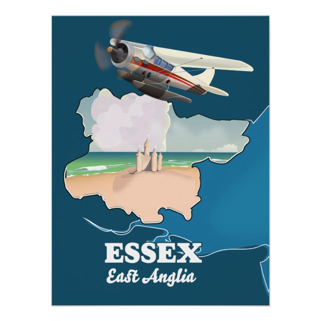 Póster mapa del condado de Essex (Anverso)