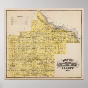 Póster Mapa del condado de Goodhue, Minnesota
