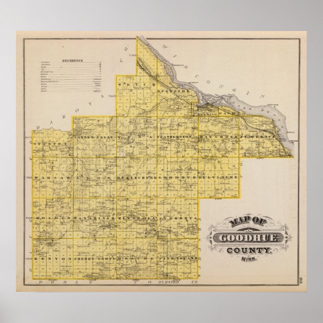Póster Mapa del condado de Goodhue, Minnesota (Frente)