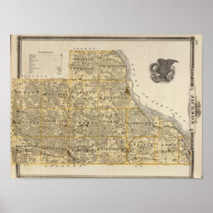 Póster Mapa del condado de Jackson 2