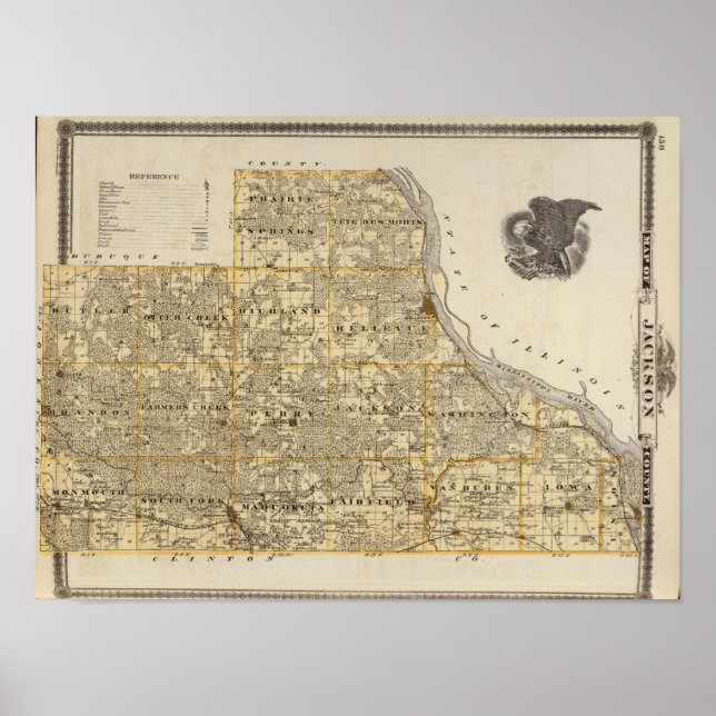 Póster Mapa del condado de Jackson 2 (Frente)