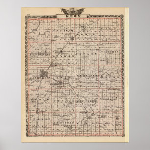 Póster Mapa del condado de Knox