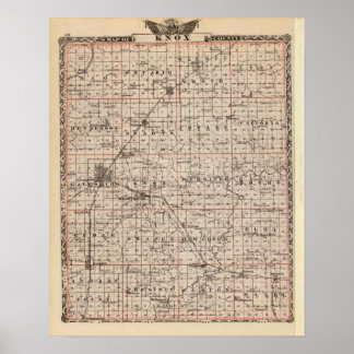 Póster Mapa del condado de Knox